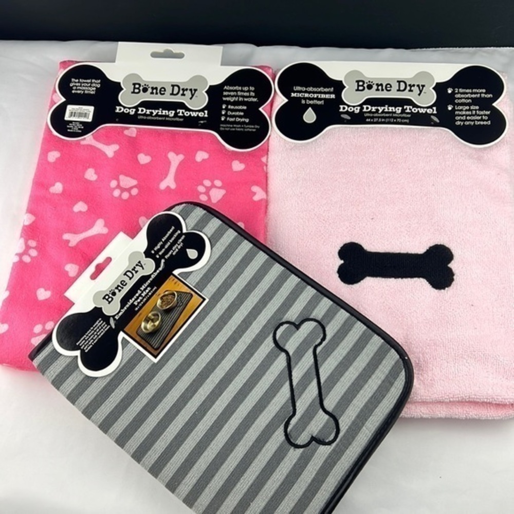 Bone Dry - **Host Pick** ‘Towel/Matt bundle’. Pink/Gray.  NWT
